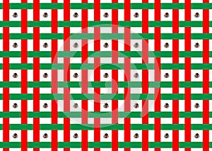 Mexico flag abstract seamless pattern.