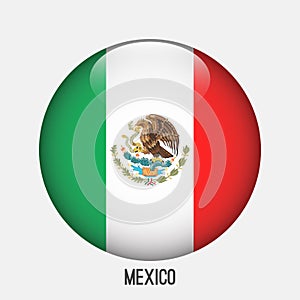 Mexico flag in circle shape.