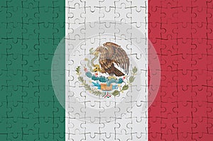 Mexico flag is depicted on a folded puzzle