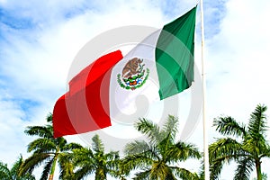 Mexico flag sky.