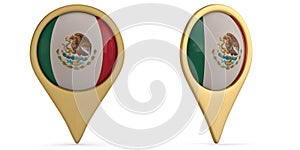 Mexico flag symbol isolated on white background. 3D illustration