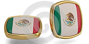 Mexico flag symbol isolated on white background. 3D illustration