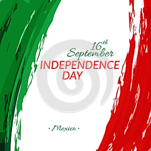 Mexico flag theme Independence Day of Mexico September 16 against the background of the national flag of Mexico Watercolor style