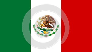 Mexico flag vector iluustration. Mexican national symbol image. traditional official colors. correct proportions