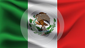 Mexico flag waving with the wind  3D illustration wave flag