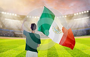 Mexico football team supporter on stadium