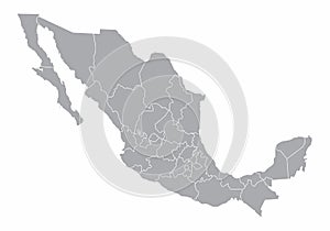 Mexico gray map