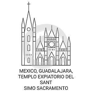 Mexico, Guadalajara, Templo Expiatorio Del Santsimo Sacramento travel landmark vector illustration photo