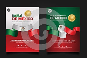 Mexico happy Independence Day background template