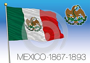 Mexico, historical flag 1867-1993, United Mexican States