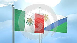 Mexico and Lebanon Flag Together A Concept of Relations