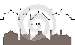 Mexico logo. Isolated Mexican architecture on white background