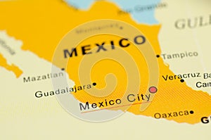 Mexico on map photo