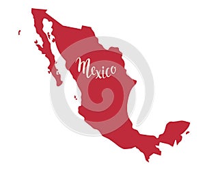 Mexico map contour vector illustration