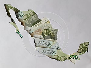 México creado mexicano billetes de 200 a blanco 