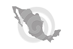 Mexico map. High detailed map of mexico on white background