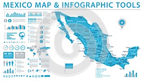 Mexico Map - Info Graphic Vector Illustration