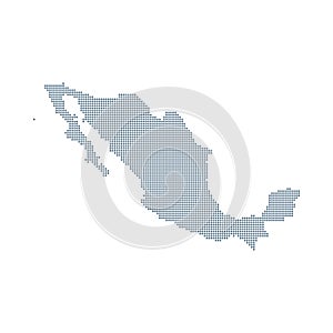 Mexico Map - Vector Pixel Solid Contour