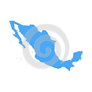 Mexico Map - Vector Solid Contour