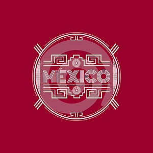 Mexico Maya Aztec emblem design mexican colors