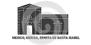 Mexico, Merida, Ermita De Santa Isabel, travel landmark vector illustration photo