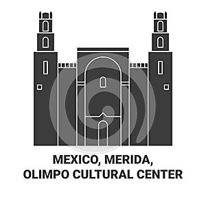 Mexico, Merida,Olimpo Cultural Center travel landmark vector illustration photo