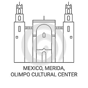 Mexico, Merida,Olimpo Cultural Center travel landmark vector illustration photo