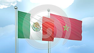 Mexico and Mongolia Flag Together A Concept of Relations