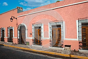 Mexico, Monterrey, colorful historic houses in Barrio Antiguo, a famous tourist attraction photo