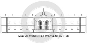 Mexico, Monterrey, Palace Of Cortes travel landmark vector illustration photo