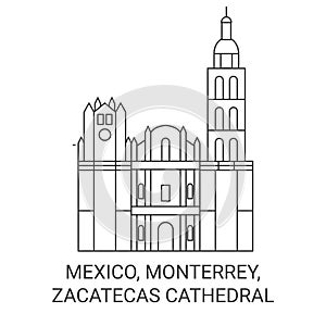 Mexico, Monterrey, Zacatecas Cathedral travel landmark vector illustration photo