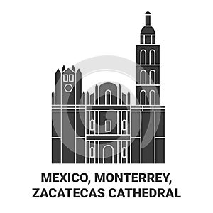 Mexico, Monterrey, Zacatecas Cathedral travel landmark vector illustration photo