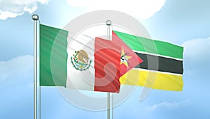 Mexico and Myanmar Flag Together A Concept of Relations