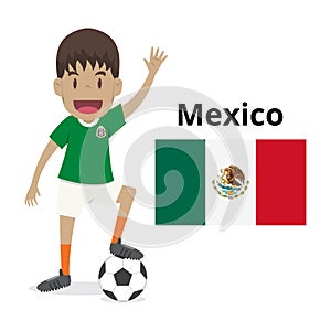 Mexico nation team cartoon,football World,country flags. 2018 so