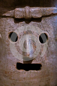 Mexico Oaxaca Santo Domingo monastery museum pottery detail zapotec mask