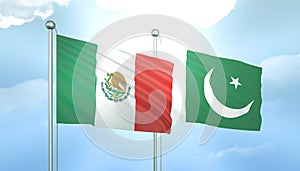 Mexico and Palestine Flag Together A Concept of Relations