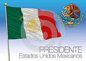 Mexico, presidential flag and coat of arms, Estados Unidos Mexicanos photo