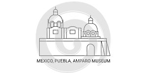 Mexico, Puebla, Amparo Museum, travel landmark vector illustration photo