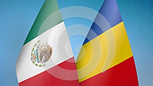 Mexico and Romania two flags