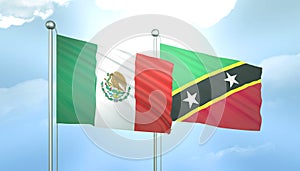 Mexico and Saint Kitts and Nevis Flag Together A Concept of Relations