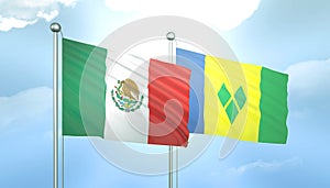 Mexico and Saint Lucia. Flag Together A Concept of Relations