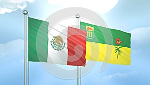 Mexico and Saudi Arabia Flag Together A Concept of Relations