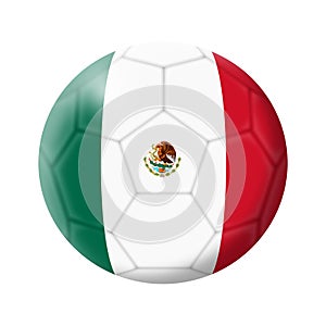 Mexico soccer ball football 3d illustration isolated on white with clipping path