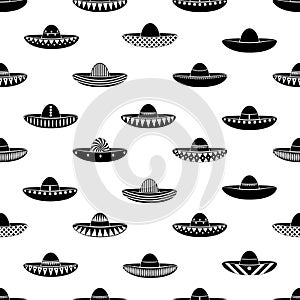 Mexico sombrero hat variations icons seamless pattern eps10 photo