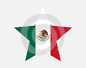Mexico Star Flag. Mexican Star Shape Flag. Mexicanos Country National Banner Icon Symbol Vector photo