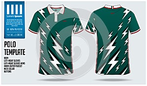 Mexico Team Polo t-shirt sport template design for soccer jersey, football kit or sportwear. Classic collar sport uniform.