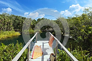 Mexico tourism destination, caves and pools of Cenote Cristalino near Tulum and Playa Del Carmen photo