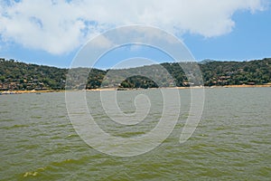 Mexico, Valle de Bravo March 26, 2021, View of the lake coast