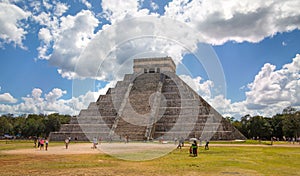 Mexico, Cancun. Mexico,  Mayan pyramid of Kukulcan El Castillo, ancient site.