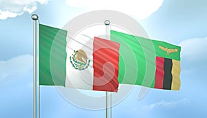 Mexico and Zambia Flag Together A Concept of Relations